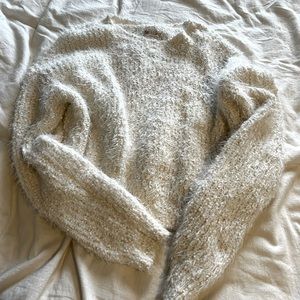 Fuzzy white sweater